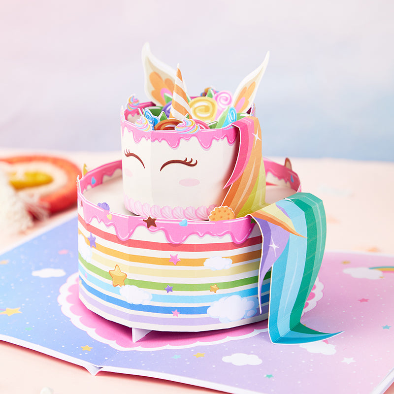 unicorn-double-layer-cake-pop-up-card
